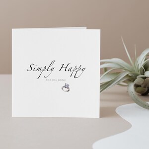Engagement Congratulations Card – Simply Happy For You Both – Newly Engaged Couple Greeting