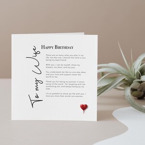 Gelukkige verjaardag voor mijn vrouw-kaart met gedicht, verjaardagskaart voor vrouw met liefdeswoorden