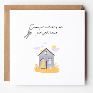 Gefeliciteerd met je nieuwe huis! Kaart voor housewarming, stijlvolle nieuwe huiskaart: perfect cadeau voor nieuwe huiseigenaren