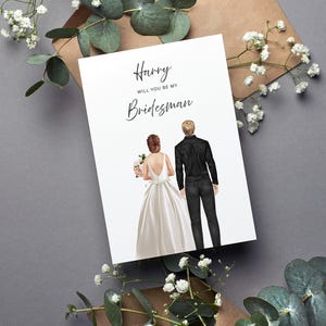 Afdrukbare gepersonaliseerde bruidsvoorstelkaart voor beste vriend, unieke bruidsman-vraagkaart - gepersonaliseerd voorstel voor beste vriend