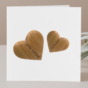 Personalisierte 5. Hochzeitstag Karte - Feiern 5 Jahre verheiratet mit Holz Thema