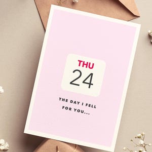Personalised Anniversary Card – "The Day I Fell for You" | Custom Love Story Keepsake