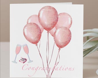 Congratulations on Your Engagement  – Champagne & Ring Celebration Card