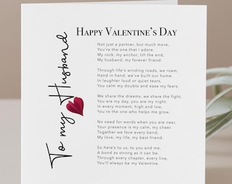Heartfelt Valentine's Day Card for My Husband - Romantic Greeting Card