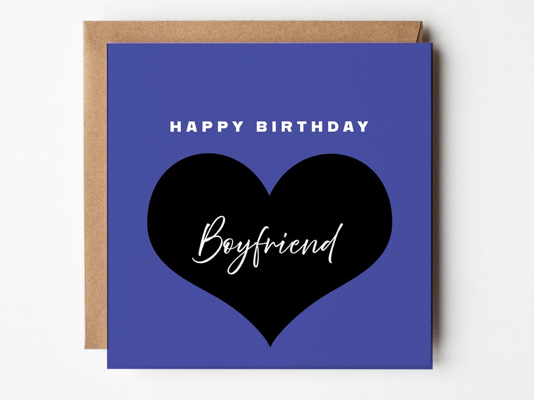 Blue Birthday Card for Your Boyfriend, 15.3 - Etsy