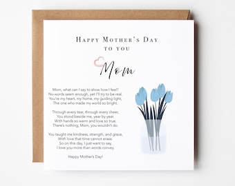 Floral Mother&#39;s Day Card: Loving Message, Handmade