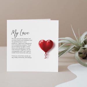 Carte d'anniversaire Mon amour pour un mari ou un petit ami avec des vers de poème romantiques pour toutes les occasions et pour la personne que vous aimez (77)