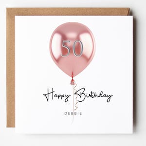 Carte de 50e anniversaire personnalisée - carte de visite personnalisée pour meilleure amie, voeux d'anniversaire pour la meilleure petite amie