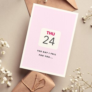 Tarjeta de aniversario personalizada: "El día que me enamoré de ti" / Recuerdo de una historia de amor personalizada