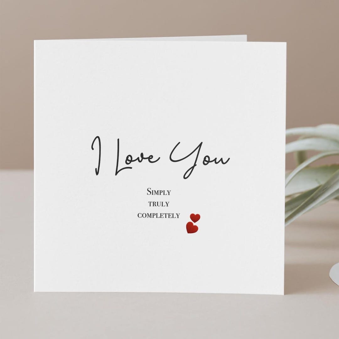 I Love You Simply, Truly, Completely Valentine’s Day Card - Etsy