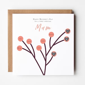 Personalisierte Muttertagskarte für Mama - Stammbaum-Design mit viel Liebe