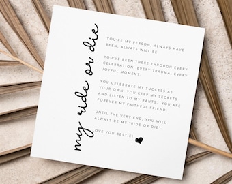 Ride or Die Bestie Card: Edgy Friendship Gift (Digital Download)