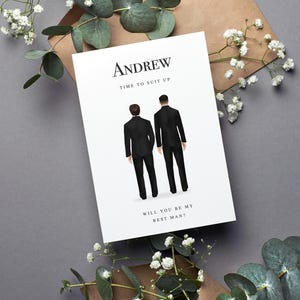 Carte de proposition personnalisée pour homme d'honneur - Posez la question avec style ! Il est temps d'enfiler votre costume - Invitation témoin, demande - Dites oui au smoking !