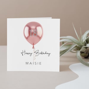 Carte personnalisée 18e anniversaire pour fille - fille, petite-fille - Milestone Eighteenth Birthday