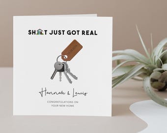 New Home Card: Funny 'Sh*t Just Got Real' Housewarming Greeting