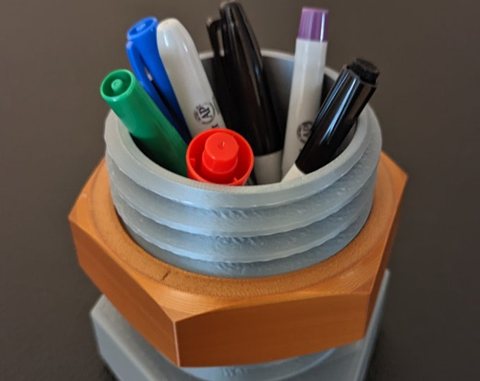 Nut and Bolt Pencil Holder