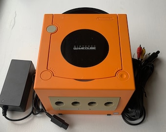 Nintendo GameCube Orange Console + Cords + Controllers Ready to Play!