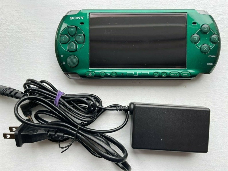 Authentic Sony PSP-3000 Console WiFi enabled Good Condition Charger New Battery Spirited Green