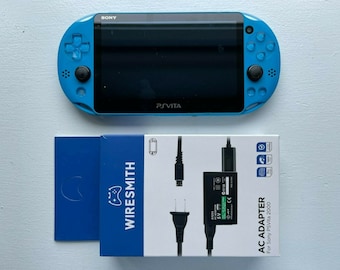 Sony Playstation PS Vita 2000 Slim PCH-2000 Aqua Blue MINT Charger