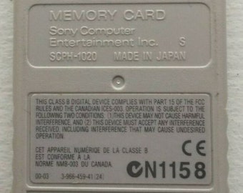 PS1 Grey MEMORY CARD 15 SCPH-1020 Playstation Sony Official Made In Japan - Foto 5
