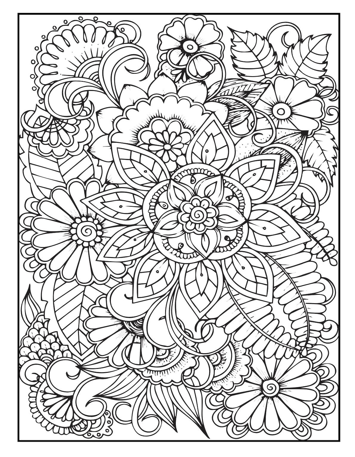 100 Pages Adult Coloring Pages Etsy Uk