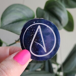 Acuarela Galaxy Atheist Decal // Pegatina del ordenador portátil / Calcomanía del vaso // Logotipo ateo