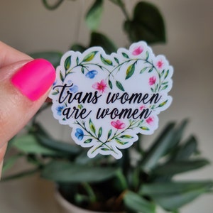 Trans Women Are Women Heart Wreath // Laptop Sticker / Tumbler Decal // Trans Inclusive Feminism