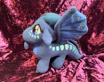 Tsunami SeaWing: Wings of Fire Handmade 11” plush Dragon