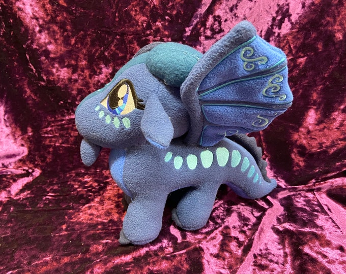 Tsunami SeaWing: Wings of Fire Handmade 11” plush Dragon