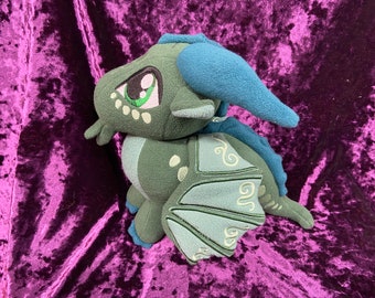 Turtle SeaWing:  Wings of Fire handmade 11” plush dragon