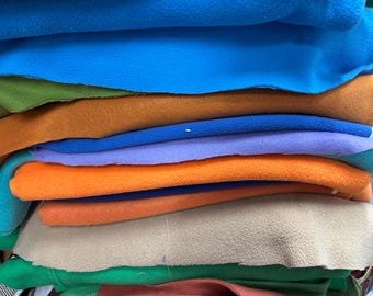 Fleece Fabric Scraps Bundle – Assorted Colors, Crafting Material (12x6" pieces)