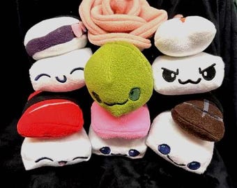 Sushi Plushies: Maki, Nigiri, Wasabi, Ginger (Bento Box Set)