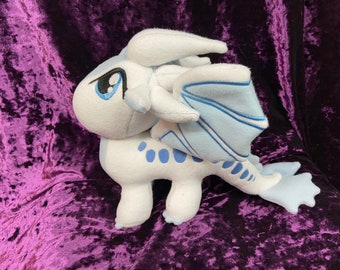 Queen Snowfall, IceWing; Wings of Fire 11” handmade plush dragon