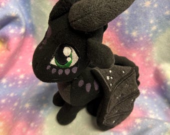 Starflight, Nightwing: Wings of Fire, handmade 8” mini Plush Dragon