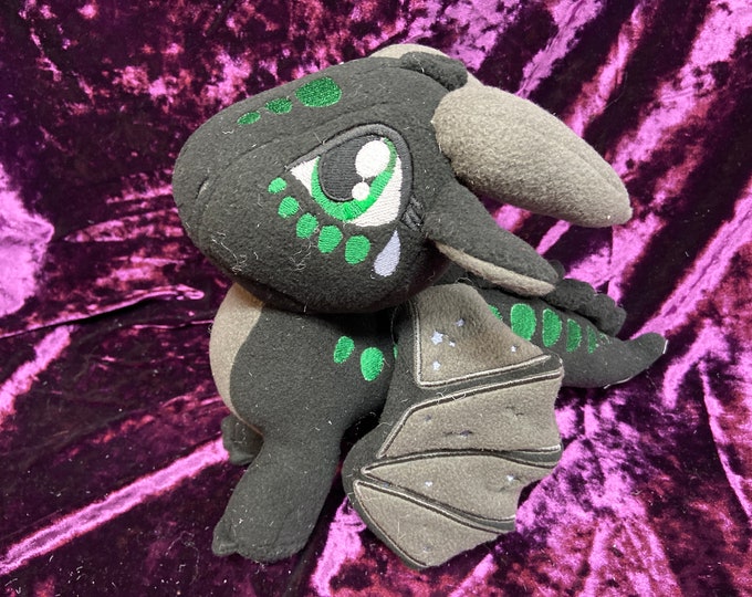 Moonwatcher Nightwing: Wings of Fire, Handmade 11”  Plush Dragon