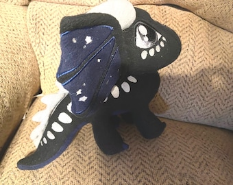 Deathbringer NightWing Plush: Wings of Fire, handmade 11” Dragon