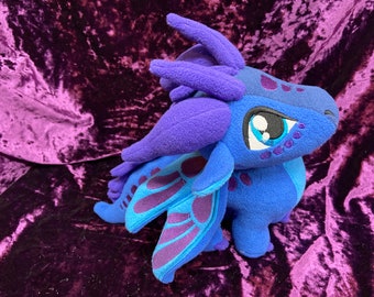 Blue Silkwing Plush: Wings of Fire handmade 11” Dragon