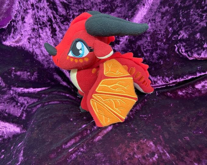 Peril Skywing: Wings of Fire handmade 11” plush dragon