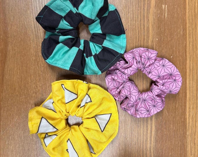 Demon Slayer fabric scrunchies