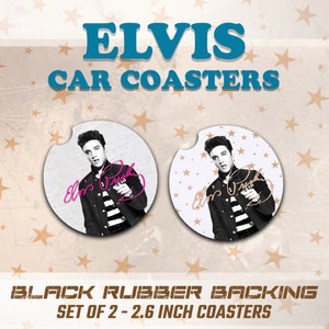 Elvis Car Coasters - Rubber, Elvis Accessories, Elvis Car Coaster, Elvis Gifts