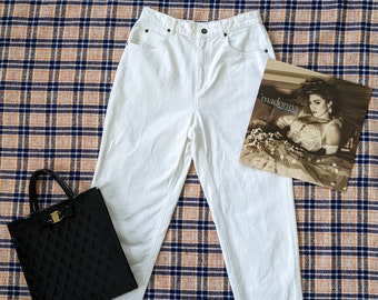 Vintage 90s White Liz Wear Jeans Straight Tapered Fit