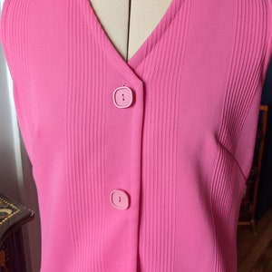 Vintage 60s Hot Pink Sleeveless Mod Shift Midi Dress by Barnesville / Happy Holidays image 3