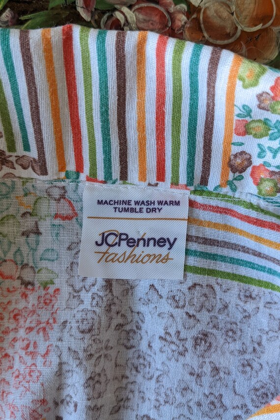 80s Multicolor Floral Patchwork Button Down Short… - image 8