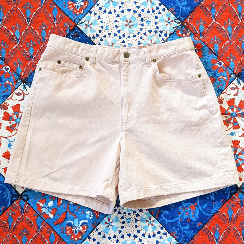 Vintage 90s Pale Pink Liz Claiborne Mid Rise Denim Shorts 画像 2