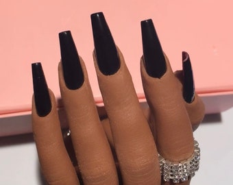 Black And Red Nails Etsy
