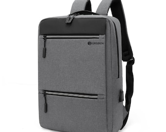 GRABEN Laptop Backpack with Charging Port, Slim and Lightweight Fits 15.6 inch Laptop and Notebook, for Everyday Use, College School or Work