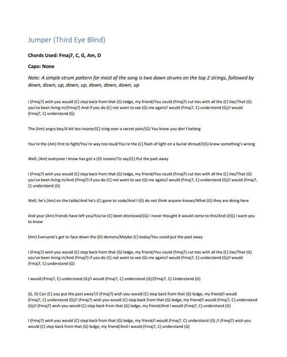 Jumper Guitar Chords