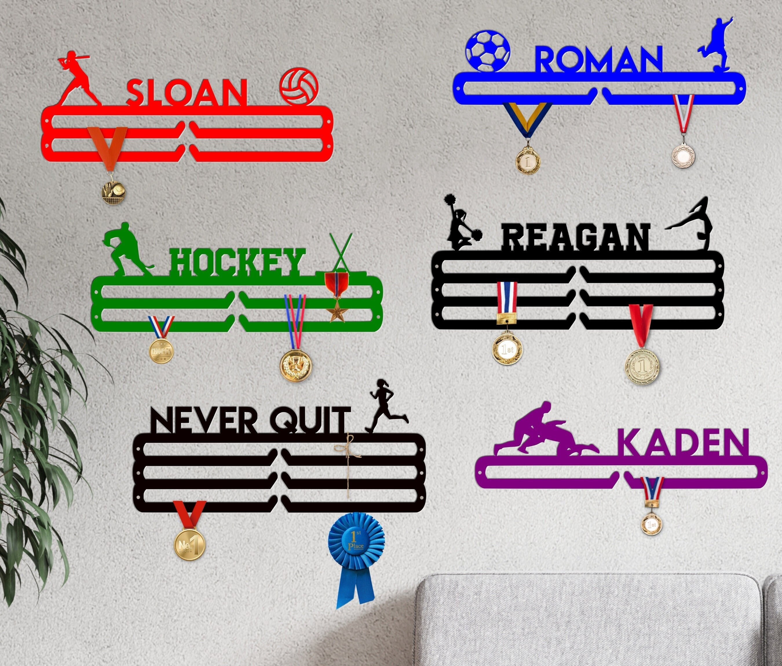 Custom Medal Holder Personalized Sports Medal Hanger Etsy