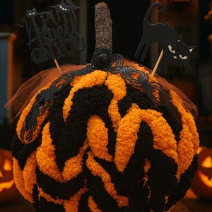 Halloween Orange Chunky Yarn Pumpkins