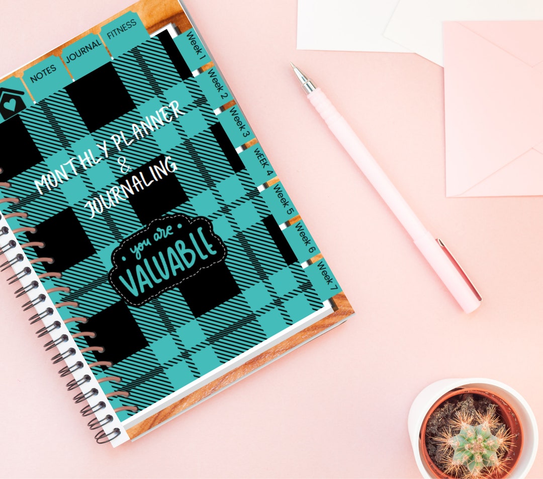 Wellness Planner & Journal Undated for Repeat Use, Scripture , Tabbed and Linked, Digital